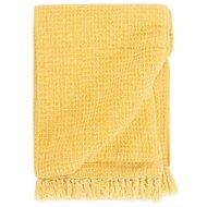 VidaXL Plaid 125x150 cm katoen mosterdgeel - thumbnail