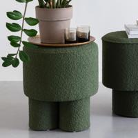 ZILT Kruk 'Lonetta' Bouclé, kleur Groen - thumbnail