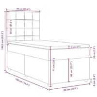 Boxspring met matras stof crèmekleurig 90x190 cm - thumbnail