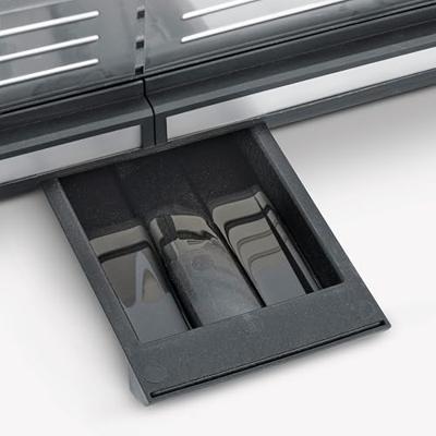Verstelbare plancha tot 230°C - SEVERIN PG8564 - Verwijderbare antiaanbakplaat - Elektrische grill met vetopvangbak - Zwart