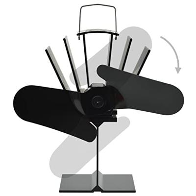VidaXL Kachelventilator met 2 vinnen zwart - thumbnail