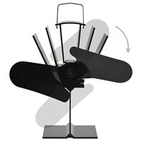 VidaXL Kachelventilator met 2 vinnen zwart - thumbnail