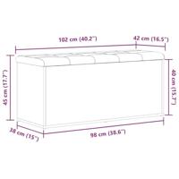 Opslagbank 100x40x45 cm bewerkt hout zwart eikenkleurig - thumbnail
