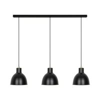 Hanglamp eettafel 3 zwarte kappen E27 fitting &apos;Pop&apos; - thumbnail