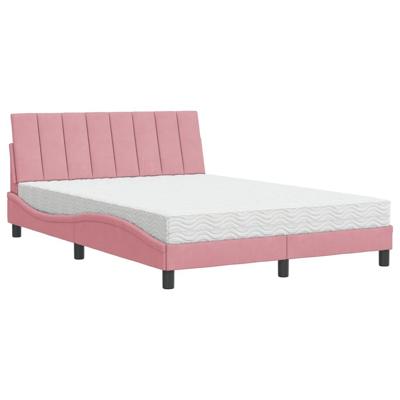 Bed met matras fluweel roze 120x200 cm - thumbnail