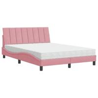 Bed met matras fluweel roze 120x200 cm - thumbnail