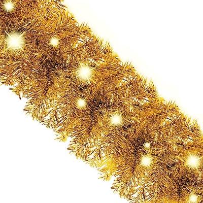 Kerstslinger met LED-lampjes 5 m goudkleurig - thumbnail