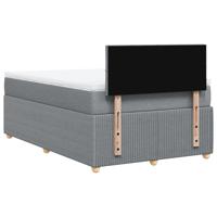 Boxspring met matras stof lichtgrijs 140x190 cm - thumbnail