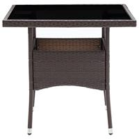 Tuintafel poly rattan bruin - thumbnail