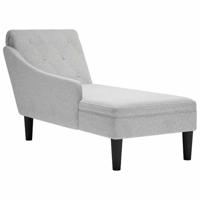 Chaise longue met kussen en rechterarmleuning stof wolk grijs - thumbnail
