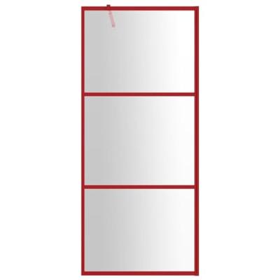 VidaXL Inloopdouchewand transparant 80x195 cm esg-glas rood - thumbnail