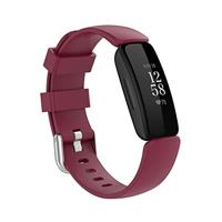 By Qubix - Compatible met Fitbit Inspire 2 & Ace 3 - Sportbandje met gesp - Maat: Large - Bordeaux - Compatible fitbit bandje - thumbnail