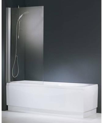 Novellini Aurora badklapwand 1 delig 75x150cm mat-chroom profiel en helder glas auroran175-1b