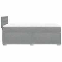 Boxspring met matras stof lichtgrijs 90x200 cm - thumbnail