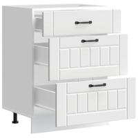 Keuken onderkast Lucca bewerkt hout wit - thumbnail