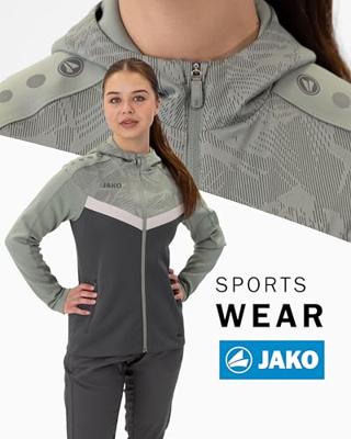 JAKO 6824D Jas Met Kap Iconic Dames - Anthra Light/Mintgroen/Zachtgrijs - 36