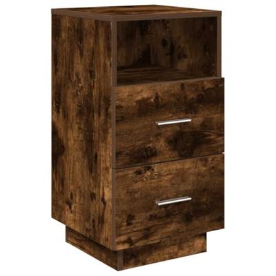 Nachtkastje met 2 lades 36x36x68 cm gerookt eikenkleurig Nachtkastje met 2 lades 36x36x68 cm gerookt eikenkleurig