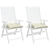 Stoelkussens 2 st 50x50x7 cm oxford stof crmewit - thumbnail