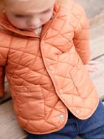 Gewatteerde donsjas met capuchon voor baby karamelrood - thumbnail