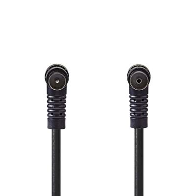 Coaxkabel 120 dB | IEC (Coax) Male Haaks - IEC (Coax) Female Haaks | 3,0 m | Zwart - thumbnail