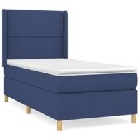 Boxspring met matras stof blauw 100x200 cm - thumbnail