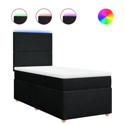 Boxspring met matras stof zwart 160x200 cm