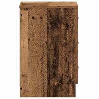 Nachtkastjes 2 st 38x35x55 cm bewerkt hout oud houtkleurig - thumbnail
