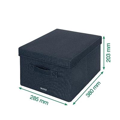 Leitz stoffen opbergdoos, medium, grijs, set van 2 stuks