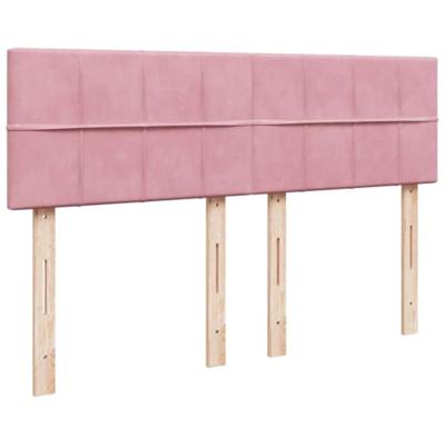 Boxspring met matras fluweel roze 160x200 cm