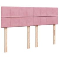 Boxspring met matras fluweel roze 160x200 cm - thumbnail