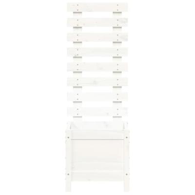VidaXL Plantenbak met rek 39x39,5x114 cm massief grenenhout wit