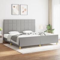 Bedframe zonder matras stof lichtgrijs 200x200 cm - thumbnail