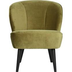 WOOOD Fauteuil 'Sara' Velvet, kleur Army