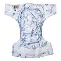 HappyBear Wasbare luier - all-in-one - blue giraffe - thumbnail