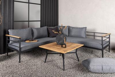 Nohr Loungeset 'Kinda' Teakhout, Met hoekbank en tafel Nohr Loungeset 'Kinda' Teakhout, Met hoekbank en tafel