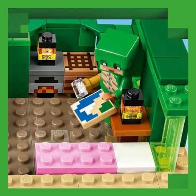 LEGO 21254 Minecraft Turtle Beach House, speelgoed met accessoires, minifiguren van videogamepersonages - thumbnail