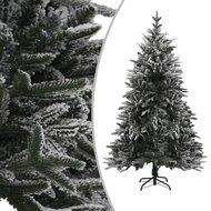 VidaXL Kunstkerstboom met sneeuwvlokken 210 cm pvc en pe groen