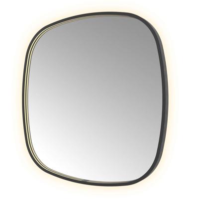 Hotbath &More Mirrors Contour LED Badkamerspiegel - Figuur - 80 x 80 cm - Geborsteld Zwart Pvd