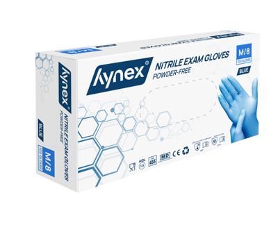 Handschoen Hynex nitril M blauw 3.5g pak à 100 stuks Handschoen Hynex nitril M blauw 3.5g pak à 100 stuks