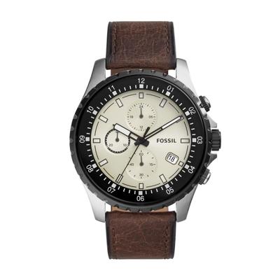Fossil Dillinger chronograaf bruin lederen horloge FS5674 Fossil Dillinger chronograaf bruin lederen horloge FS5674