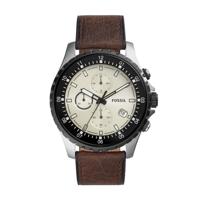Fossil Dillinger chronograaf bruin lederen horloge FS5674 - thumbnail