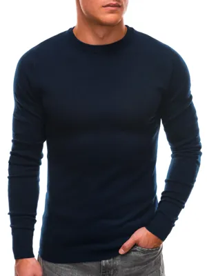 Edoti Style Italia - Sweater Heren - Ronde Hals - Navy - Italianstyle