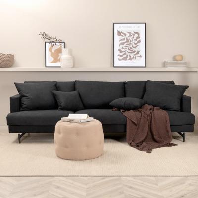 Nohr 3-zits Bank 'Tamora' 260cm, kleur Zwart Nohr 3-zits Bank 'Tamora' 260cm, kleur Zwart