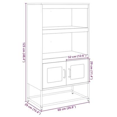 Hoge kast 68x39x123 cm staal mosterdgeel Hoge kast 68x39x123 cm staal mosterdgeel