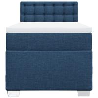 Boxspring met matras stof blauw 140x190 cm - thumbnail