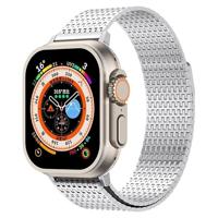 By Qubix - Stainless Steel Loop band - Zilver - Extra strong - Compatible met Apple Watch 44mm / 45mm / 46mm / 49mm - Compatible Apple watch bandjes - thumbnail