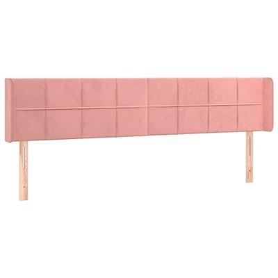 Hoofdbord met randen 163x16x78/88 cm fluweel roze