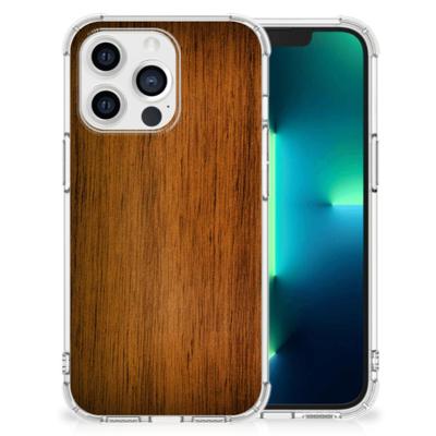 Apple iPhone 13 Pro Stevig Telefoonhoesje Donker Hout Apple iPhone 13 Pro Stevig Telefoonhoesje Donker Hout