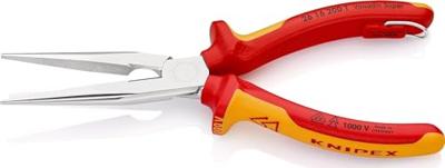 Knipex Platspitse Tang met Zijsnijder (Telefoontang) | 200 mm Lengte | Geïsoleerd | Meercomponenten-Omhulling - 26 16 200 T BK Knipex Platspitse Tang met Zijsnijder (Telefoontang) | 200 mm Lengte | Geïsoleerd | Meercomponenten-Omhulling - 26 16 200 T BK