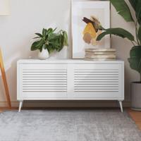 Kastdeuren met lamellen 2 st 39,5x59,4 cm grenenhout wit - thumbnail